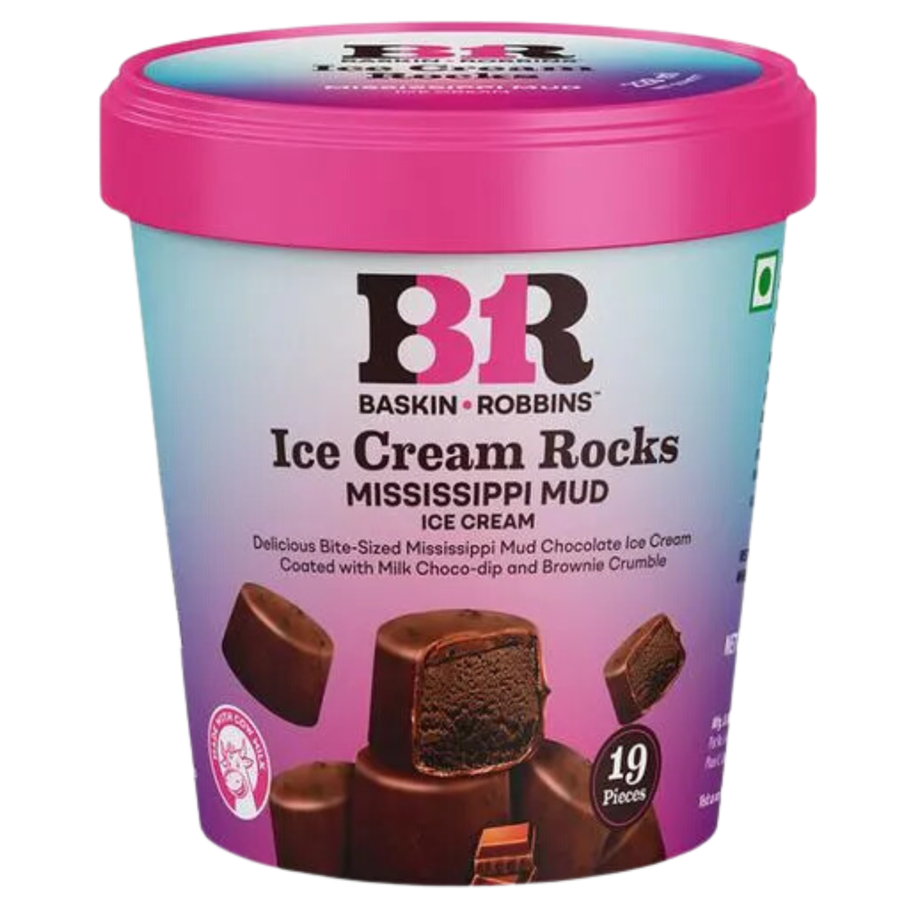 Baskin R Mississippi Mud Ice Cream Rocks 5pc 60ml