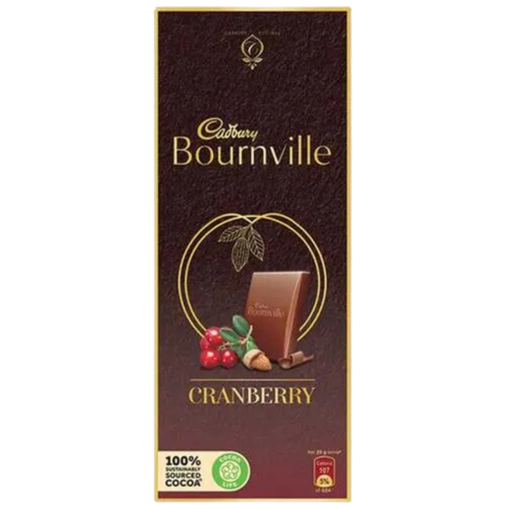 Cadbury Chocolate  Bournville Cranberry 50% Dark 80gm
