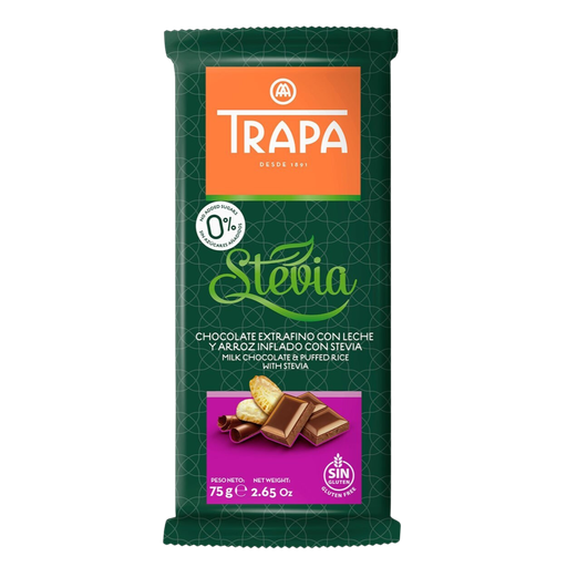 [R8472] Trapa Stevia Puffed Rice Chocolate 75gm