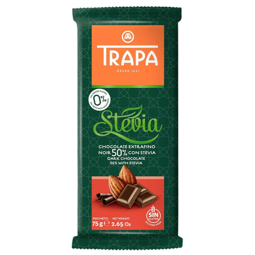 [R4671] Trapa Stevia Noir 50% Dark Chocolate 75gm