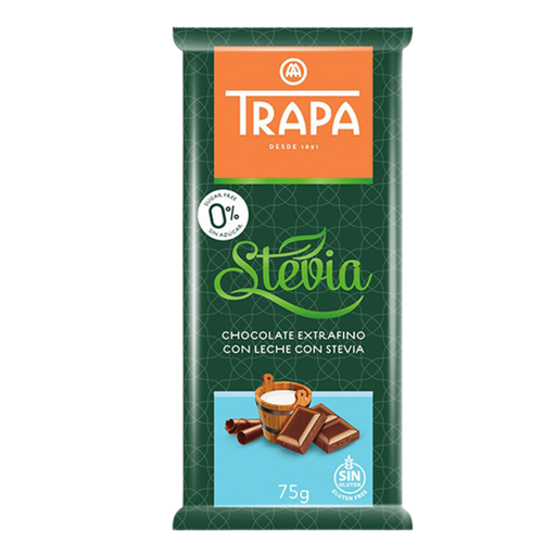 [R8470] Trapa Stevia Milk Chocolate 75gm