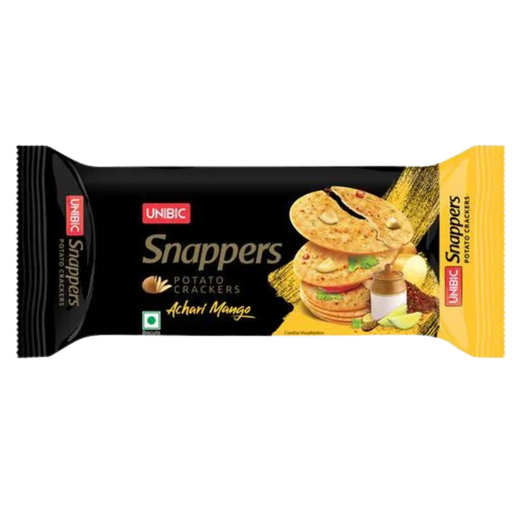 [R8539] Unibic Snappers Achari Mango Potato Crackers 75gm