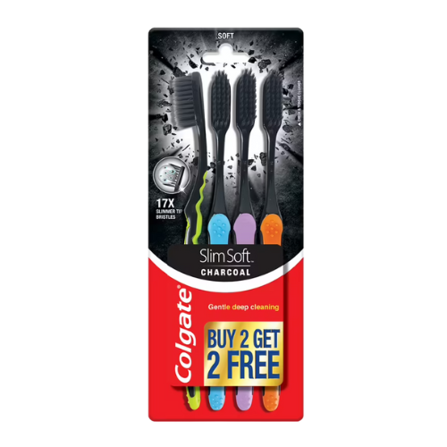 [R3044] Colgate Slim Sofit Charcoal Toothbrush 4U