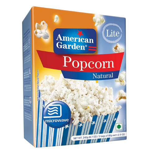 [R2819] American Garden Microwave Popcorn Natural Flavor (Lite) 240gm