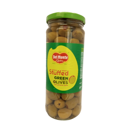 Del Monte Green Olives - Stuffed with Pimento Paste 450gm