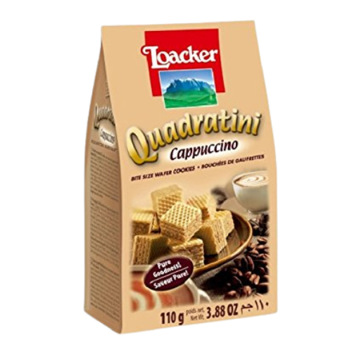 Loacker Quadratini Wafer Cookies - Cappuccino 110gm