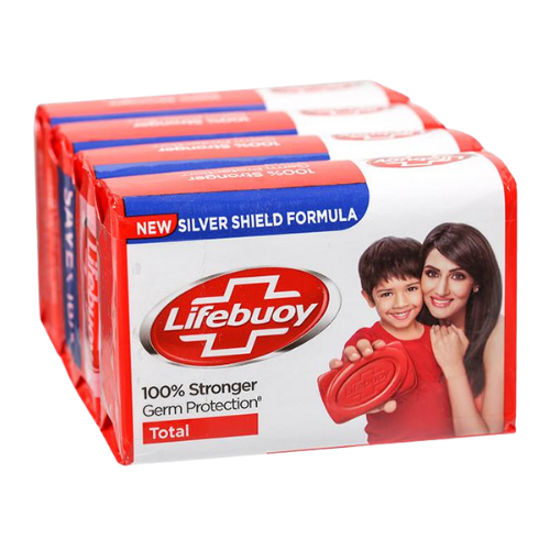 Lifebuoy  Soap, 100% Stronger Germ Protection, 125 g Pack of 4