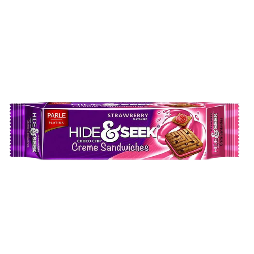 Parle Hide & Seek Choco Chip Creme Sandwich Strawberry 120gm