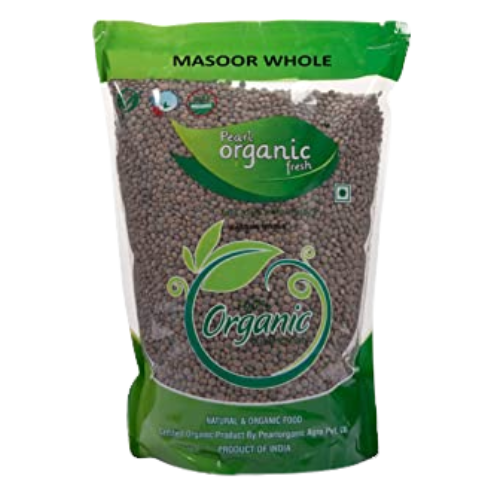 Pearl Organic Masoor Whole 500gm