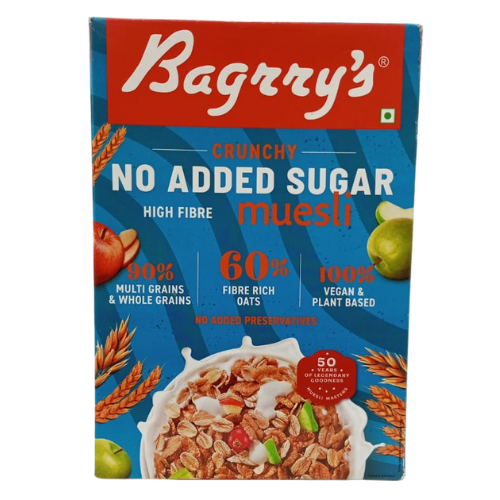 Bagrrys Crunchy No Added Suger Muesli 500gm