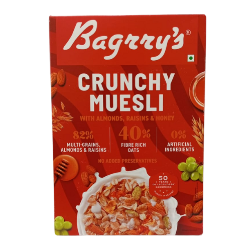 Bagrrys Crunchy Muesli With Almonds Raisins Honey 500gm