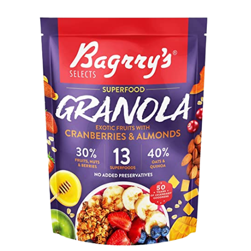 Bagrrys  Superfood Granola Ceanberries s Almond 400gm