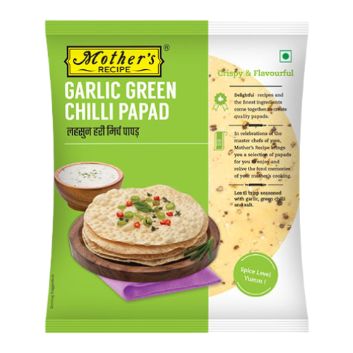 Mother's Recipe Garlic Green Chilli  Papad 200gm