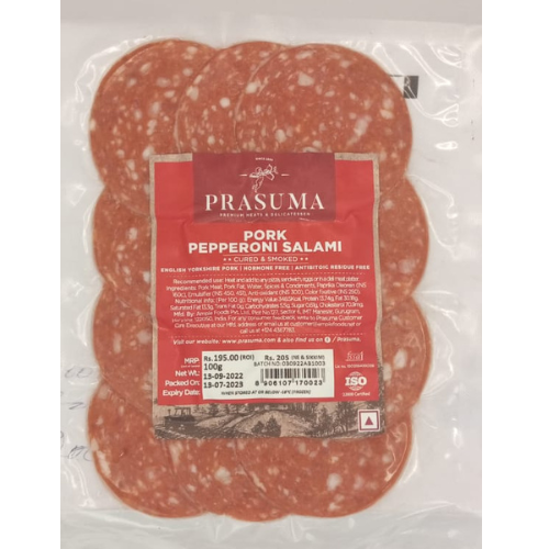 Prasuma Pork Pepperoni Salami (Frozen) 100g