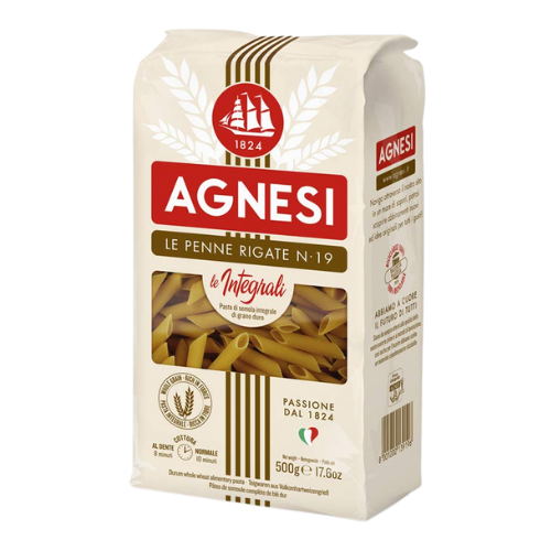 AGNESI WHOLE WHEAT PENNE PASTA 500GM