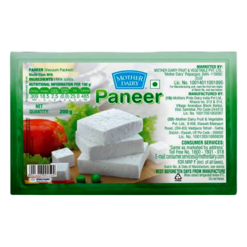 Mother Dairy Paneer 200gm