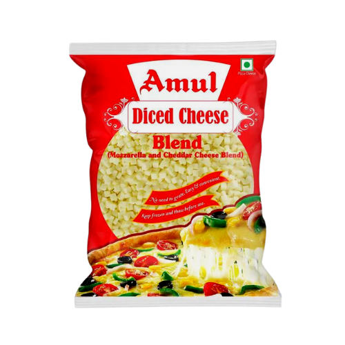 Amul Pizza Cheese Mozzarella Diced Blend 1kg