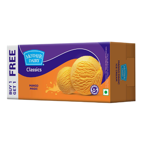 Mother Dairy Classic Mango magic Ice Cream (Buy 1 Get 1) 700ml