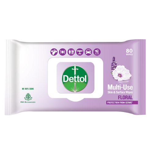 Dettol Multi-Use Skin & Surface Wipes 80N