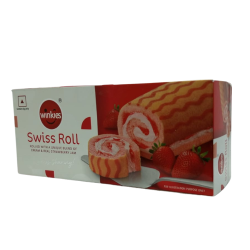 Winkies Swiss Roll Cream & Strawberry 165g