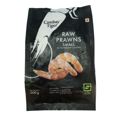 Cambay Tiger Raw Prawns Small 300gm