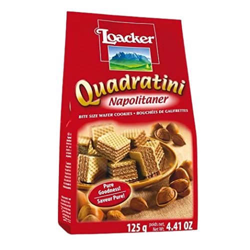 Loacker Quadratini Wafer Cookies - Napolitaner 125gm