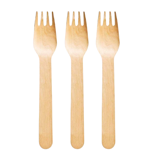 Wooden Disposable Fork Spoon 100 U