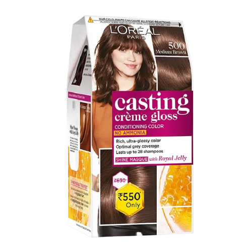 Loreal Paris Casting Creme Gloss 500 Medium Brown 87.5g+72ml