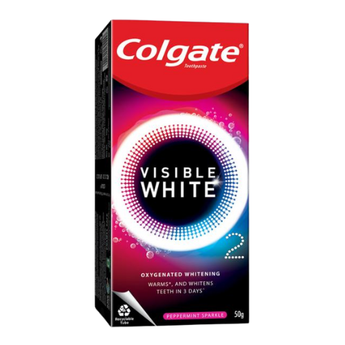 Colgate Visible White 2 Peppermint Sparkle Toothpaste 50gm