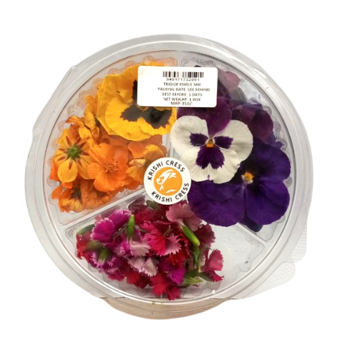 Krishi Cress - Trio Of Edible Flowers Mix 1box