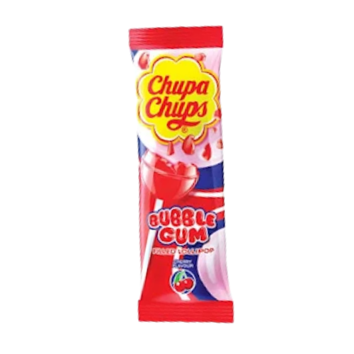 Chupa Chups Bubble Gum Cherry Flavour - Lollipop 12gm