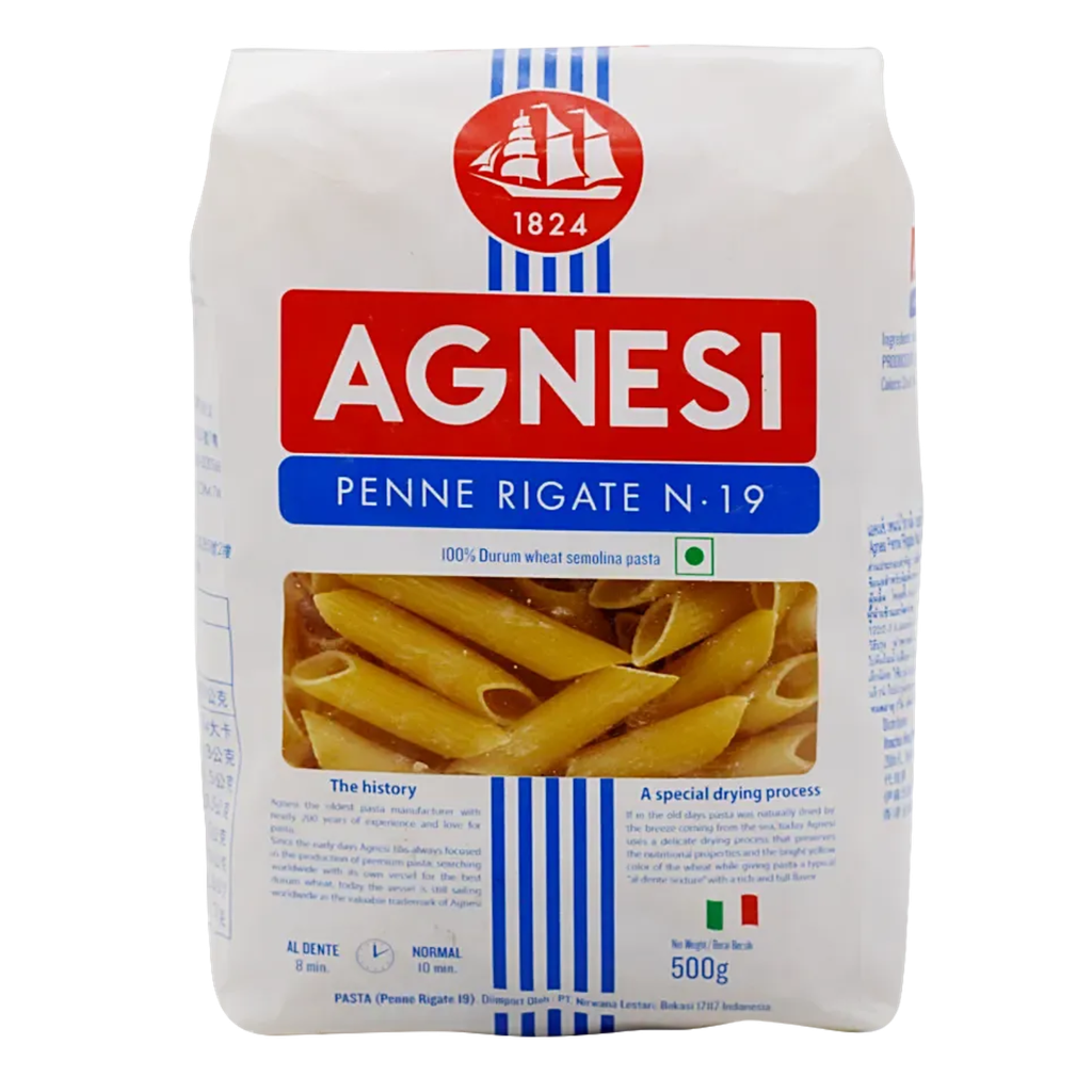 Agnesi Pasta Penne Rigate (Durum Wheat 019) 500gm