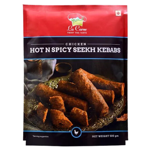 La Carne Chicken Hot & Spicy Seekh Kebab 500gm