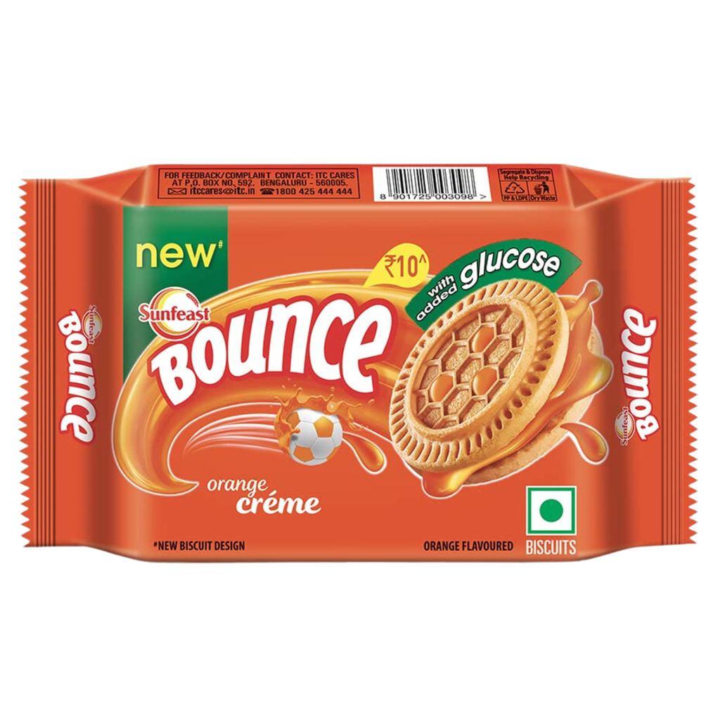 Sunfeast Bounce Orange Cream Biscuits 64gm