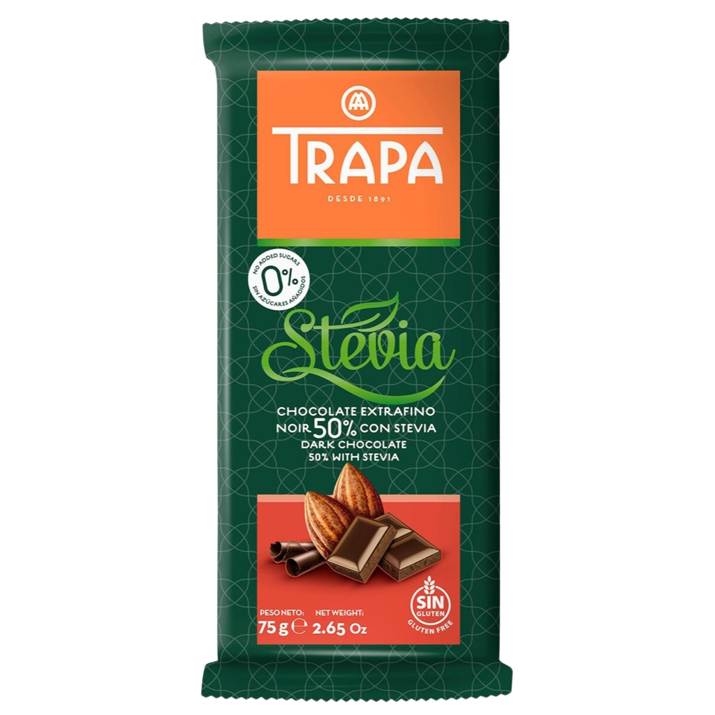 Trapa Stevia Noir 50% Dark Chocolate 75gm