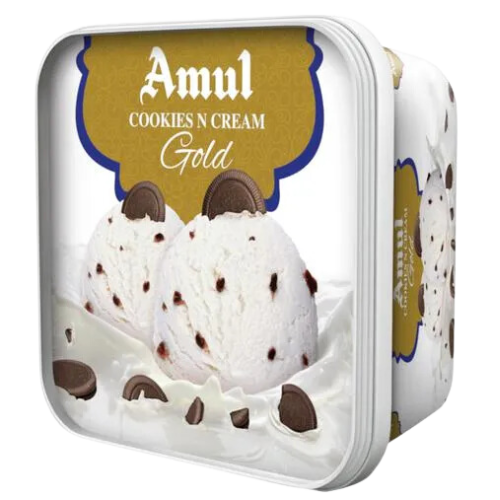 Amul Cookies N Cream Gold Ice Cream Tub 553gm