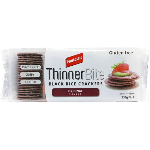 Fantastic Thinner Bite Original Flavour Black Rice Crackers 100gm