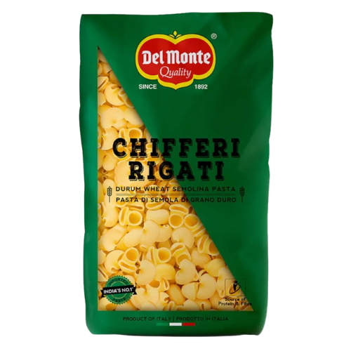 [R1394] Del Monte Durum Wheat Pasta Chifferi Rigati 500gm