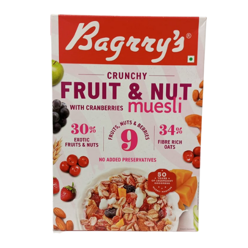 [R1081] Bagrrys Crunchy fruit s Nut Muesli 375gm