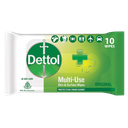 Dettol Disinfectant Sanitizer Wet Wipes  Multi-Use, 10 pcs