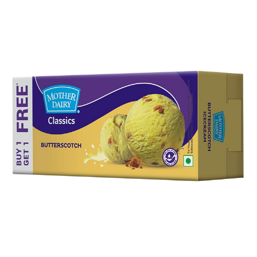 [R2501] Mother Dairy Classic Butterscotch Ice Cream Buy 1 Get 1