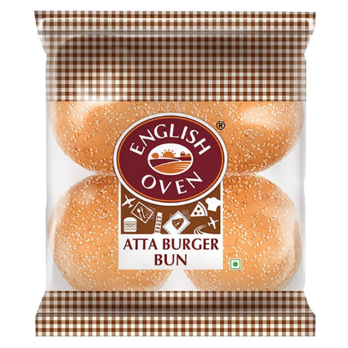 [R2723] English Oven Atta Burger Bun Bread 200gm