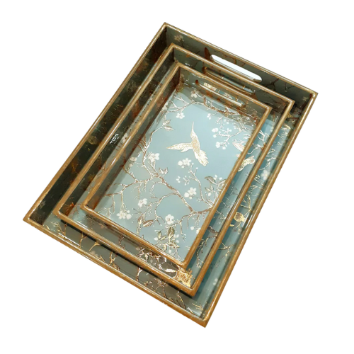 [R3809] Square Tray Golden Tissue Small 3