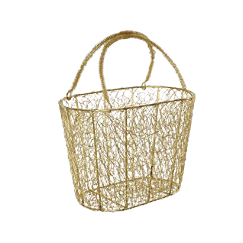 [R3429] Metal Basket Golden Large 9