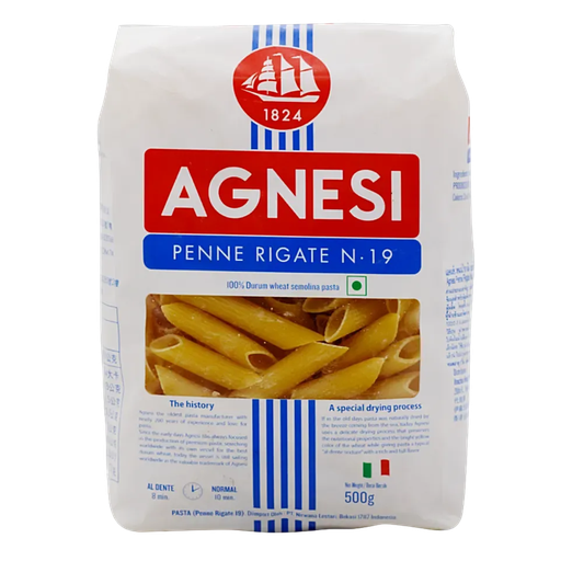 [R4371] Agnesi Pasta Penne Rigate (Durum Wheat 019) 500gm